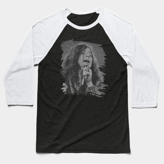 Janis joplin // Retro Poster Baseball T-Shirt by Degiab